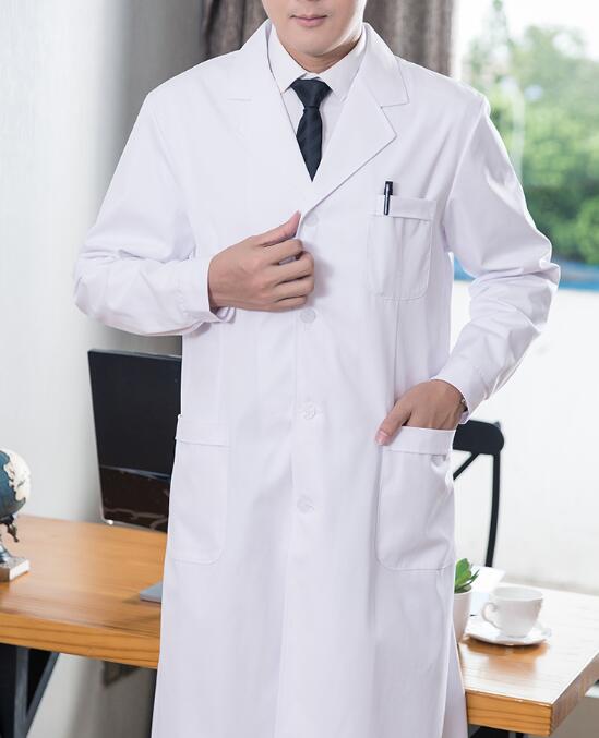 Medical Lab Gown - 의사 유니폼 남성용 흰색 실험복 가운