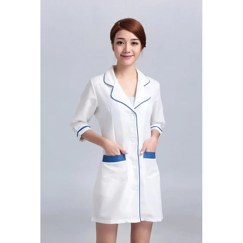 Medical Lab Gown - 여성 병원 간호복 작업복 가운 의상