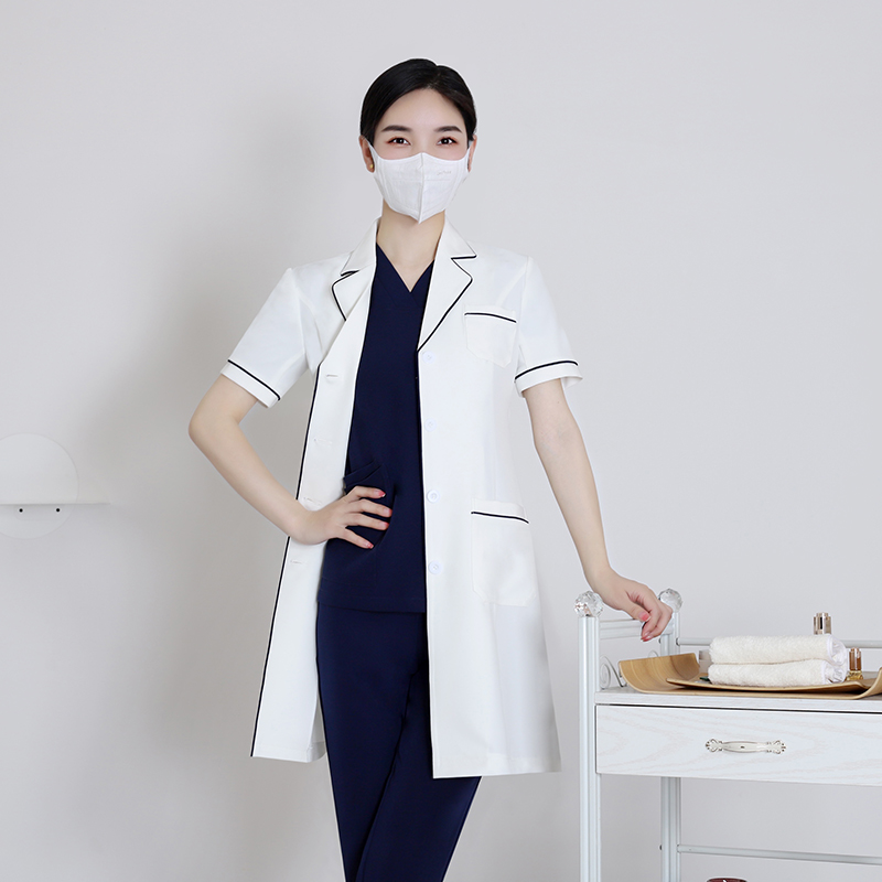 Medical Lab Years - 반소매 흰색 실험실 가운 의료 미용