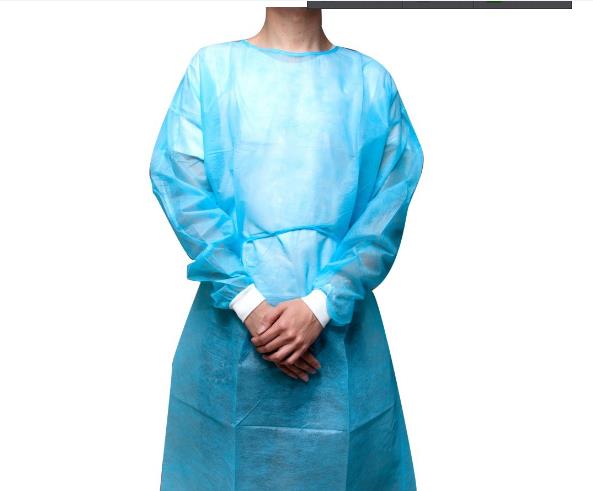 Medical Lab Gown - 니트 커프 일회용 격리 가운 10개,