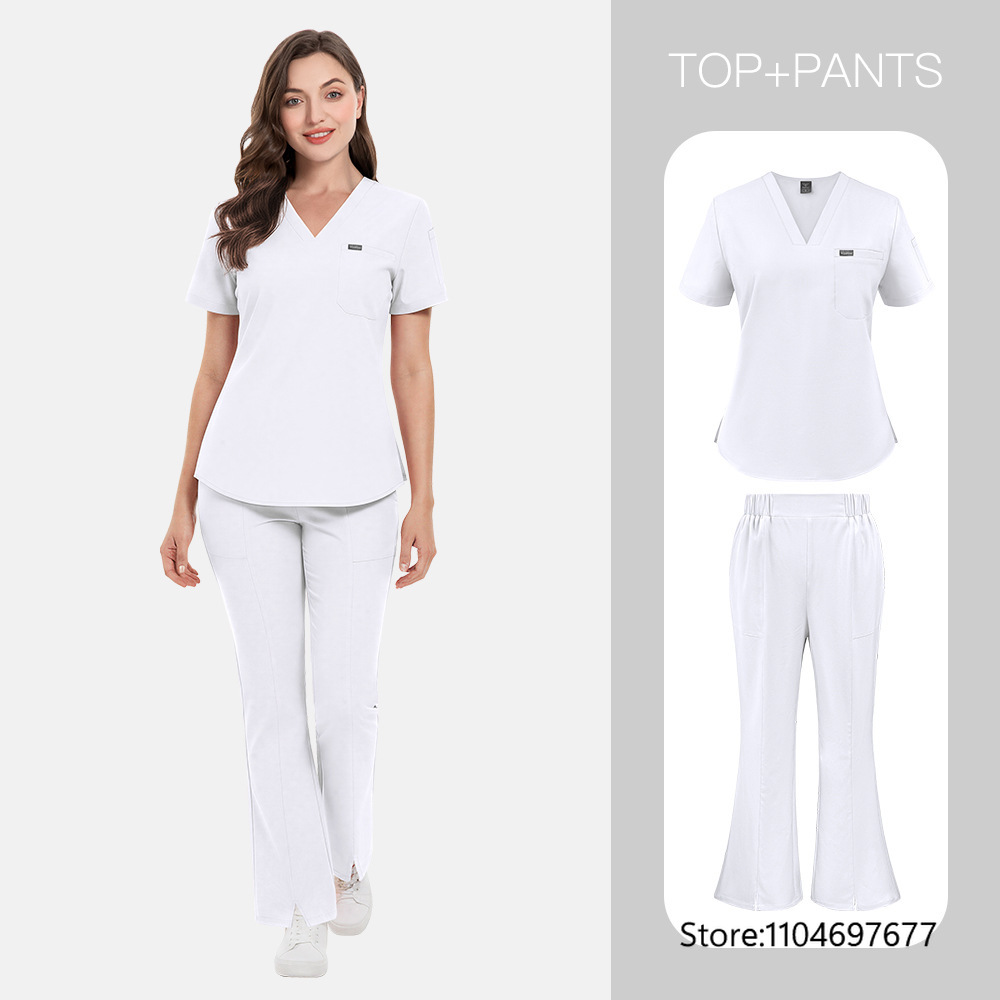여성 뷰티 살롱 작업복 의료 간호사 상의 바지 유니폼  - Medical Lab Gown 리뷰 및 가격