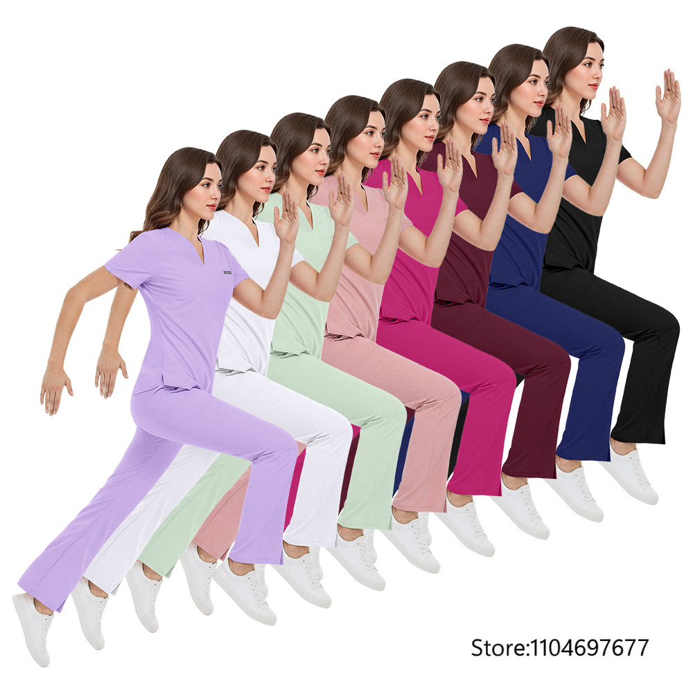 여성 뷰티 살롱 작업복 의료 간호사 상의 바지 유니폼  - Medical Lab Gown 리뷰 및 가격