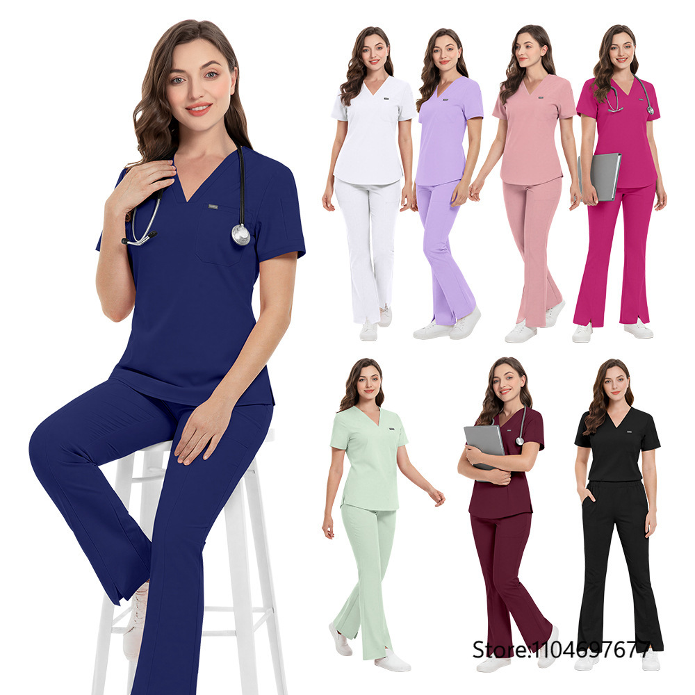 여성 뷰티 살롱 작업복 의료 간호사 상의 바지 유니폼  - Medical Lab Gown 리뷰 및 가격